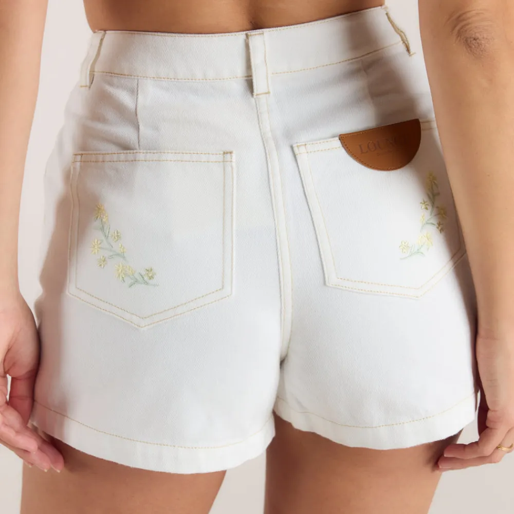 Clearance Bestickte Denim Shorts - Kurze Hose
