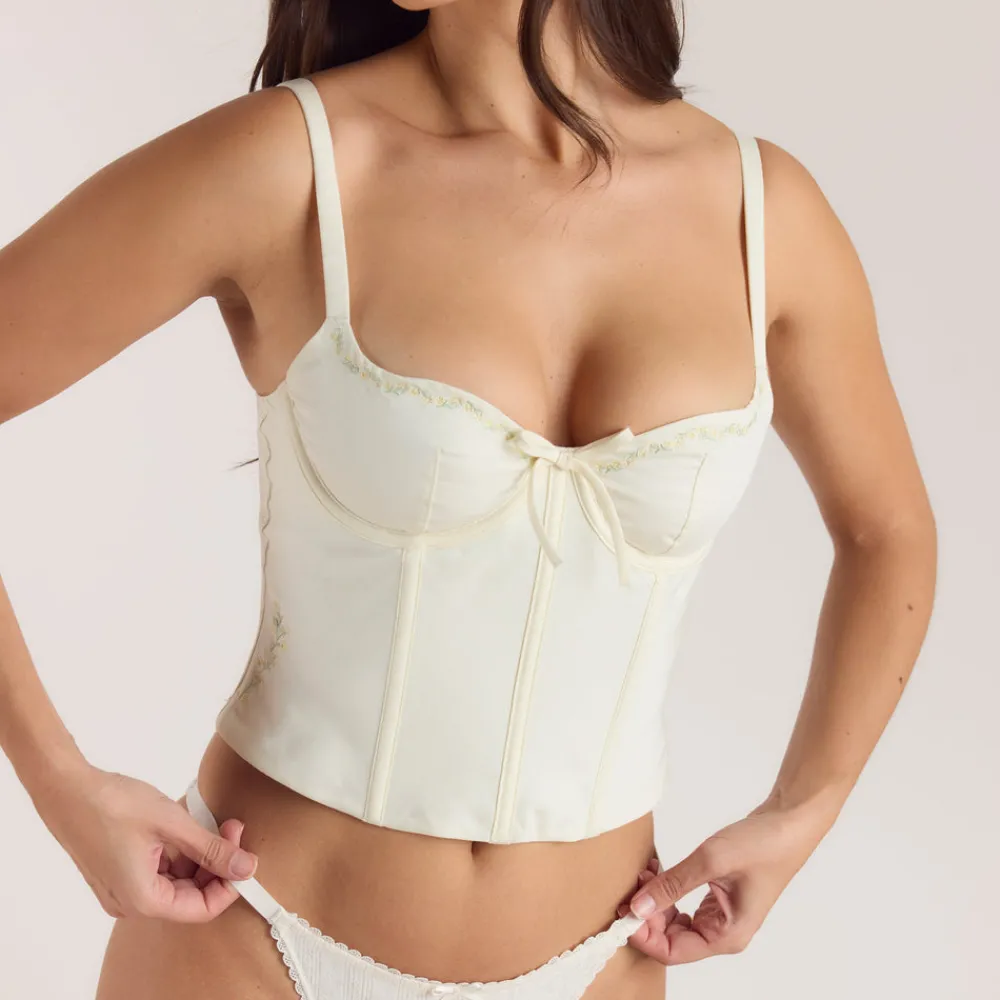 Best Bestickter Korsett-Top mit Blumenmuster - T-Shirts Und Oberteile