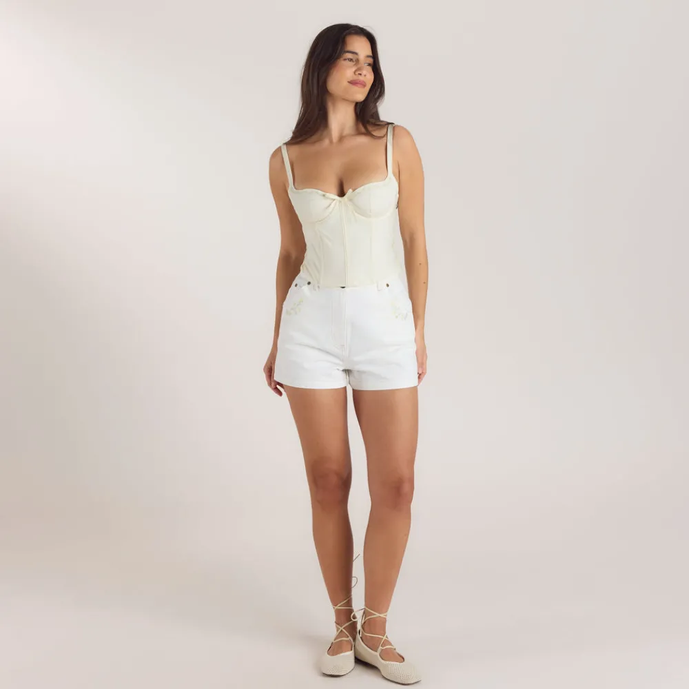 Best Bestickter Korsett-Top mit Blumenmuster - T-Shirts Und Oberteile