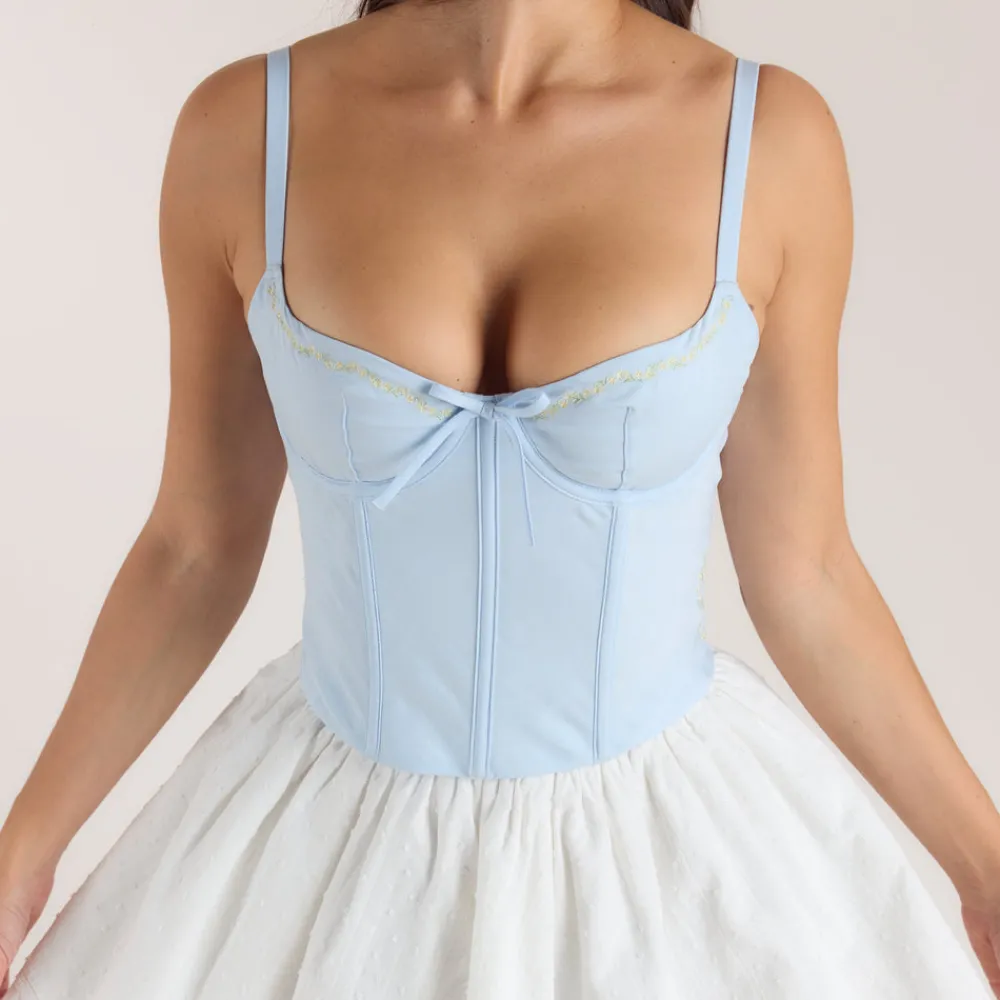 Sale Bestickter Korsett-Top mit Blumenmuster - T-Shirts Und Oberteile