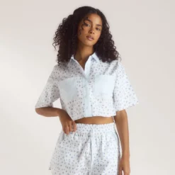 New Bloom & Stripe Kurzärmeliges Pyjamahemd - Pyjamas Sets|Pyjama-Oberteile