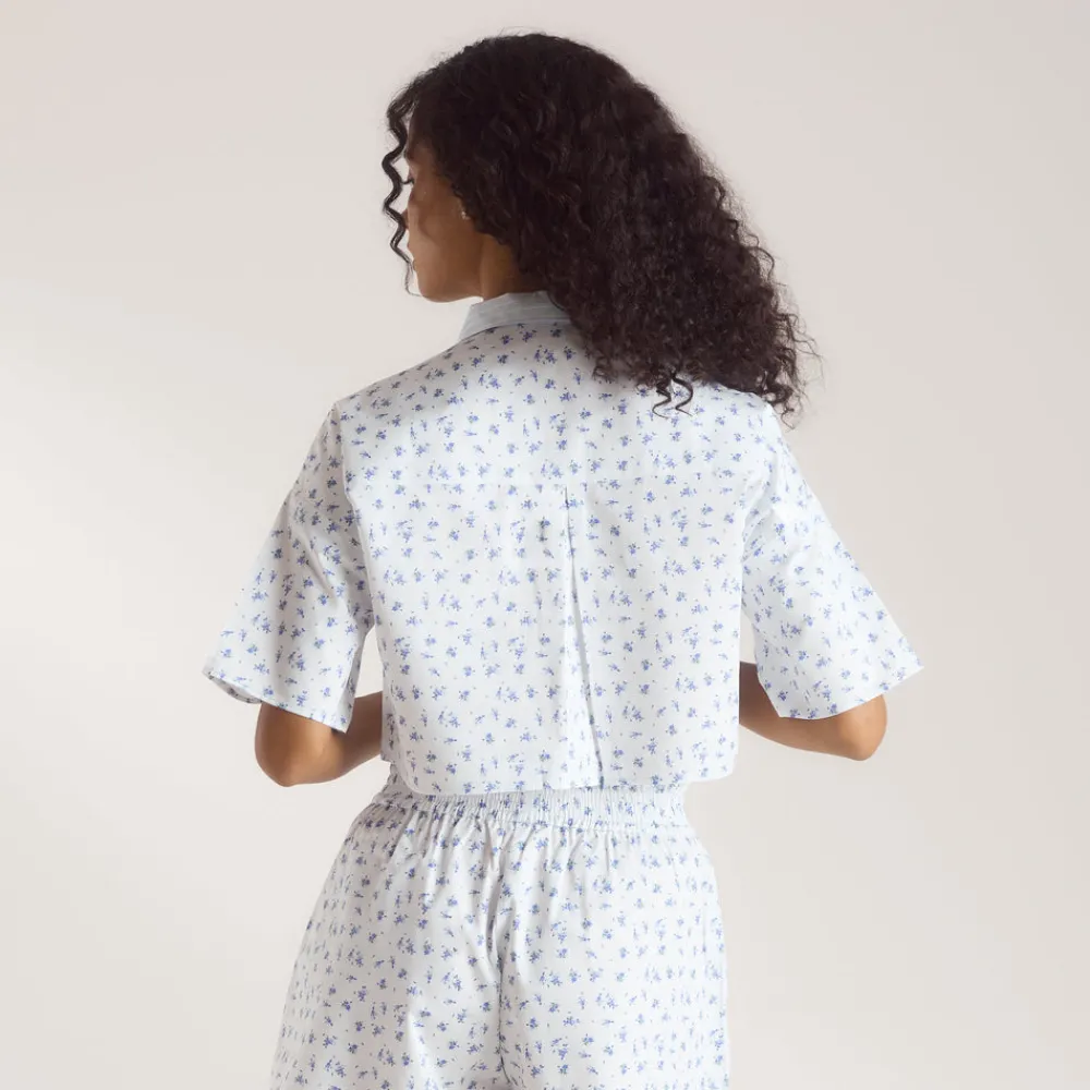 New Bloom & Stripe Kurzärmeliges Pyjamahemd - Pyjamas Sets|Pyjama-Oberteile