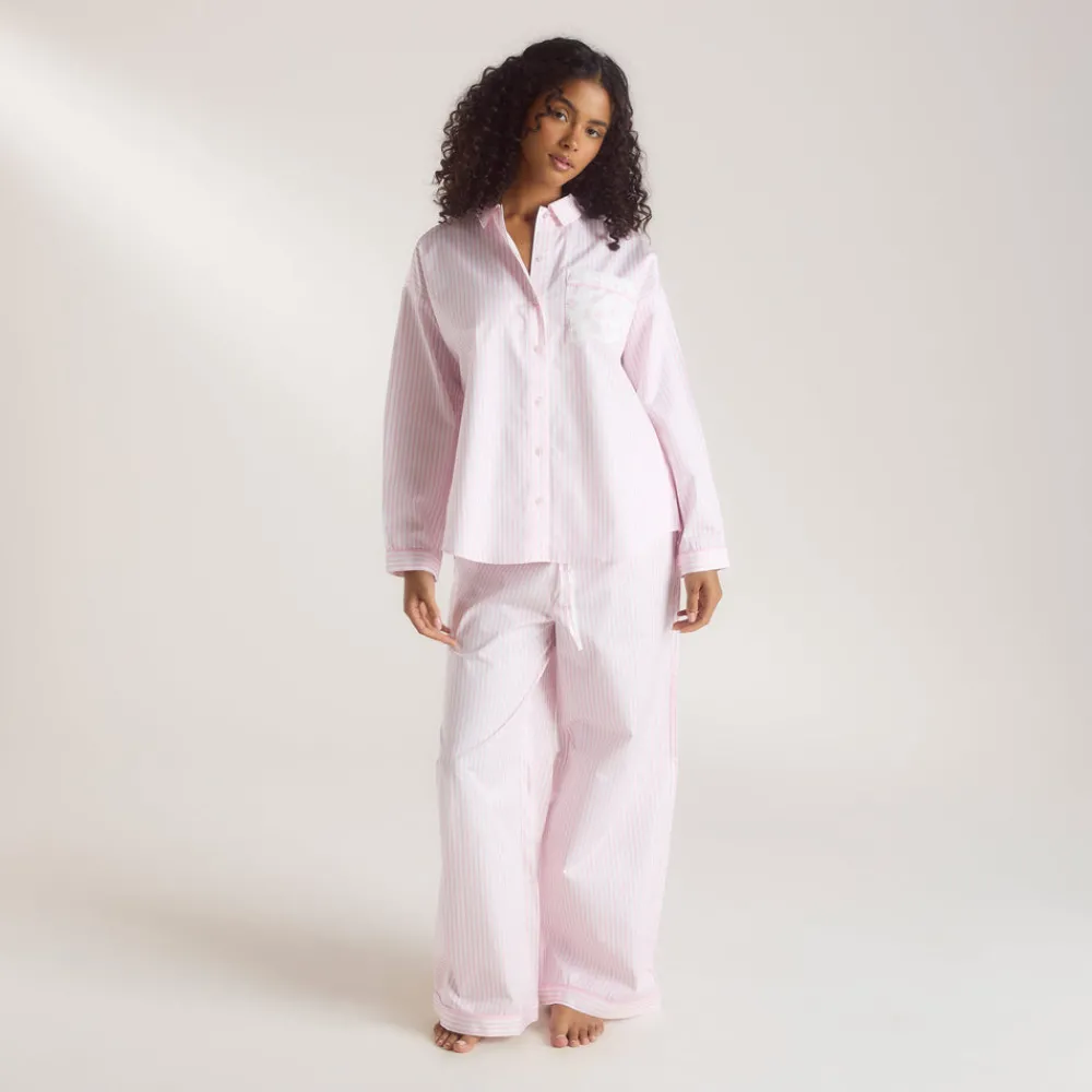Online Bloom & Stripe Pyjamahemd - Pyjamas Sets|Pyjama-Oberteile