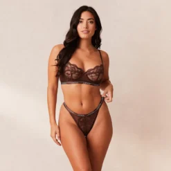 Hot Blossom Balcony BH & String Set - Brunette Mit Bügel|Balcony