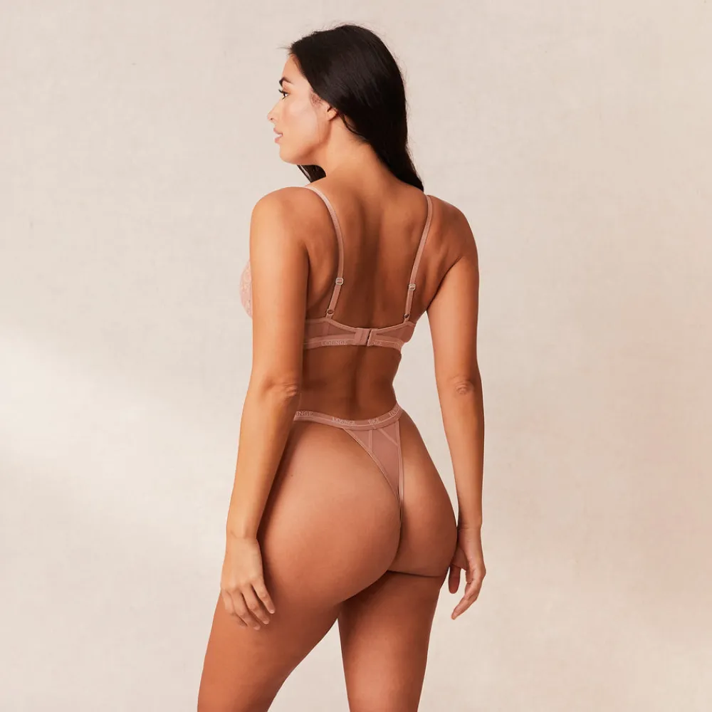 Sale Blossom Balcony BH & String Set - Dusty Rose Mit Bügel|Balcony