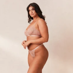 Sale Blossom Balcony BH & String Set - Dusty Rose Mit Bügel|Balcony