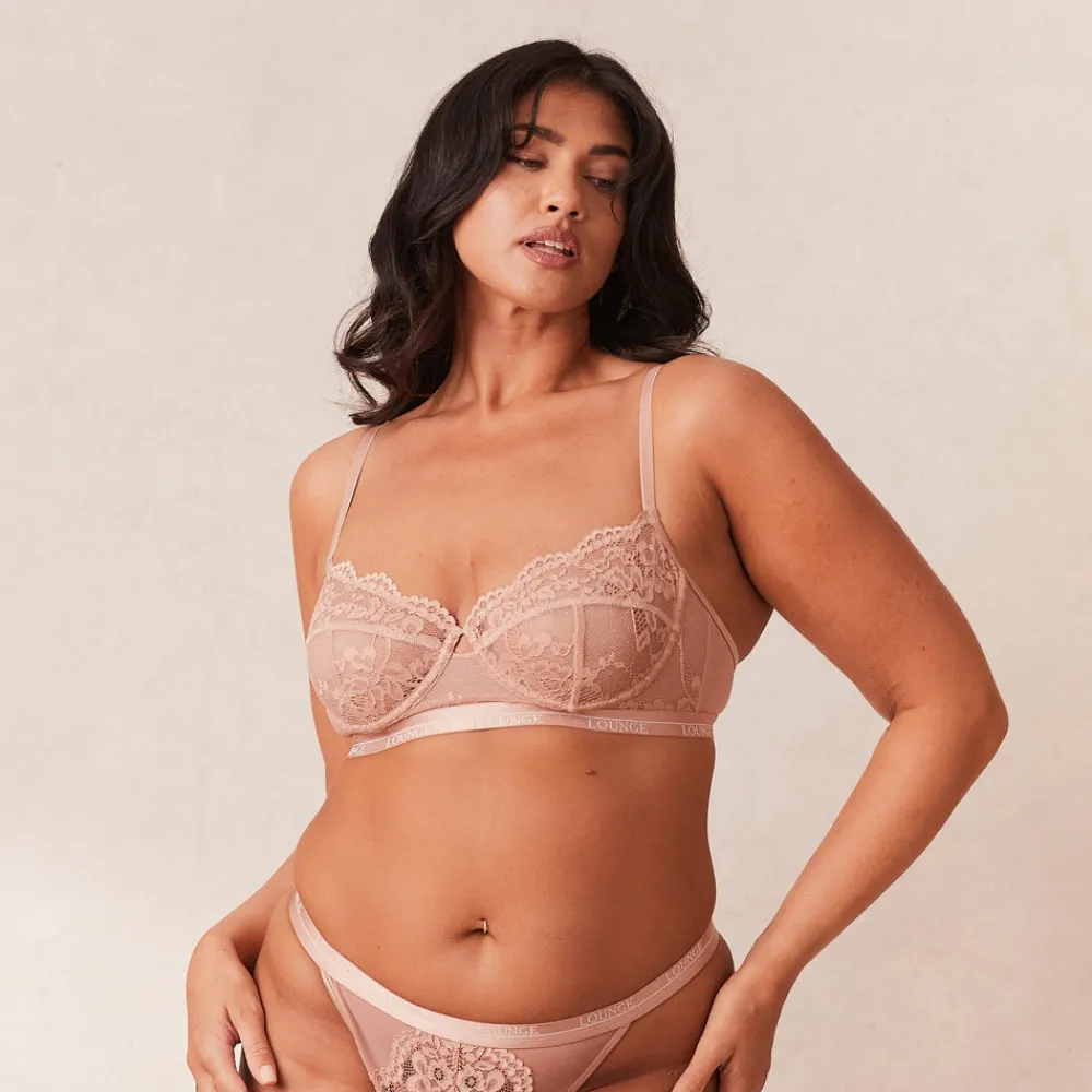 Sale Blossom Balcony BH & String Set - Dusty Rose Mit Bügel|Balcony