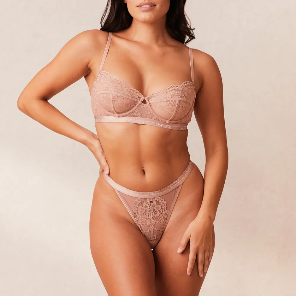 Sale Blossom Balcony BH & String Set - Dusty Rose Mit Bügel|Balcony