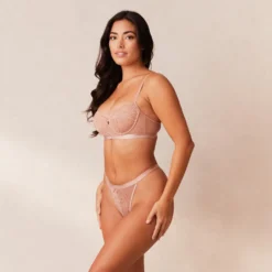 Sale Blossom Balcony BH & String Set - Dusty Rose Mit Bügel|Balcony