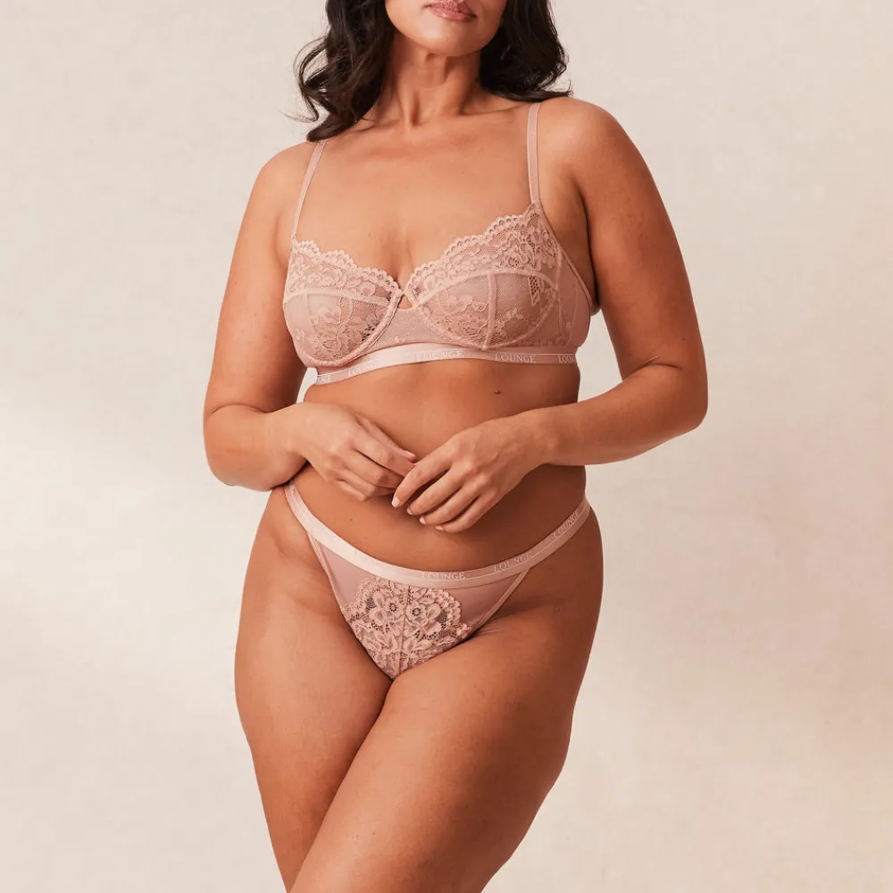 Sale Blossom Balcony BH & String Set - Dusty Rose Mit Bügel|Balcony