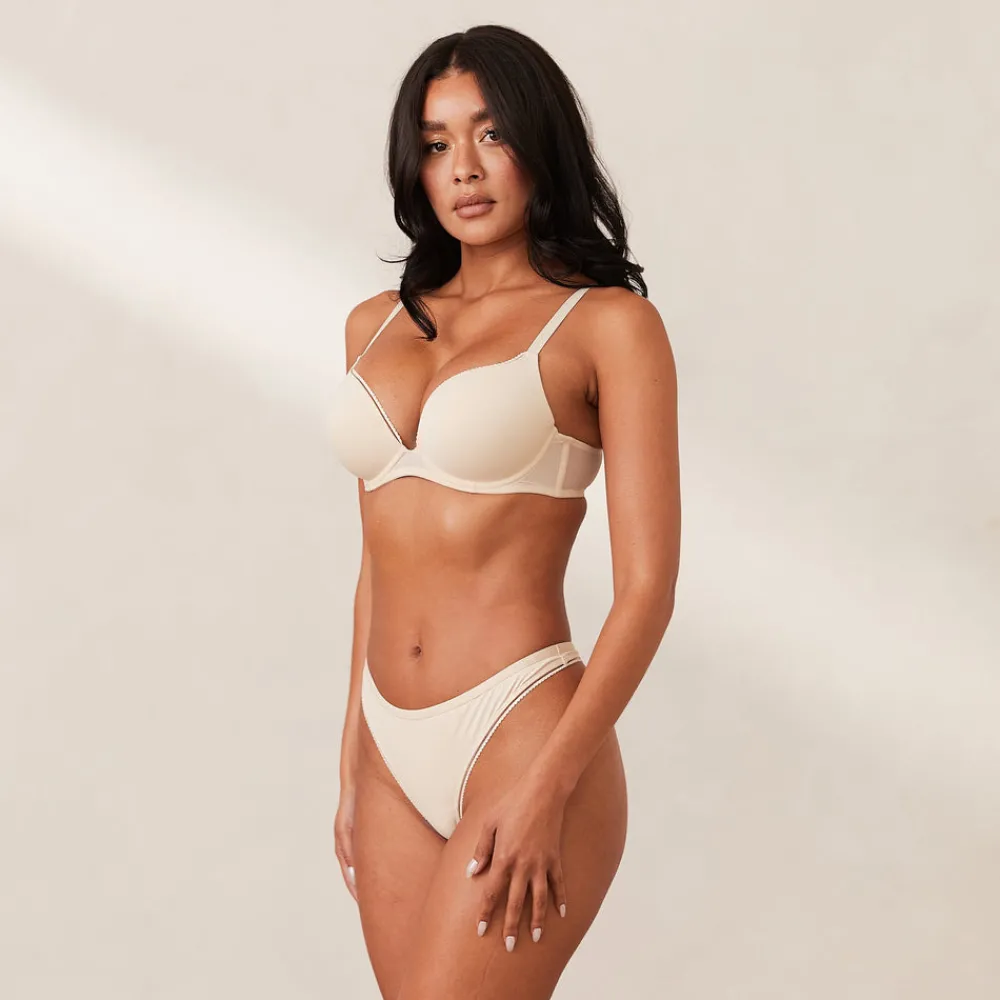 Outlet Comfort Push-Up T-shirt BH & String Set - Mit Bügel|Push-Up