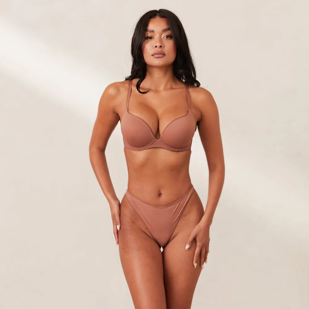 Discount Comfort Push-Up T-shirt BH & String Set - Mit Bügel|Push-Up
