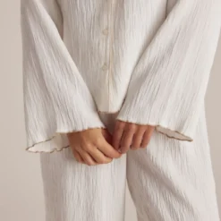 Outlet Crinkle Pyjamahemd - Pyjamas Sets|Pyjama-Oberteile