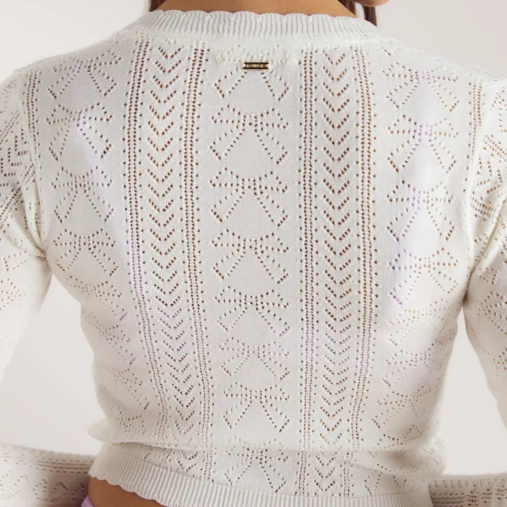 Hot Feinstrickjacke mit Schleifenmuster - Strickwaren|Pullis Und Strickjacken