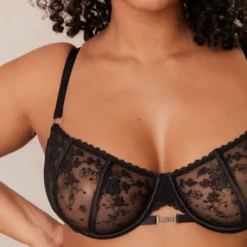 Outlet Flirt Balcony Bra & Thong/Briefs Set - Black Mit Bügel|Balcony