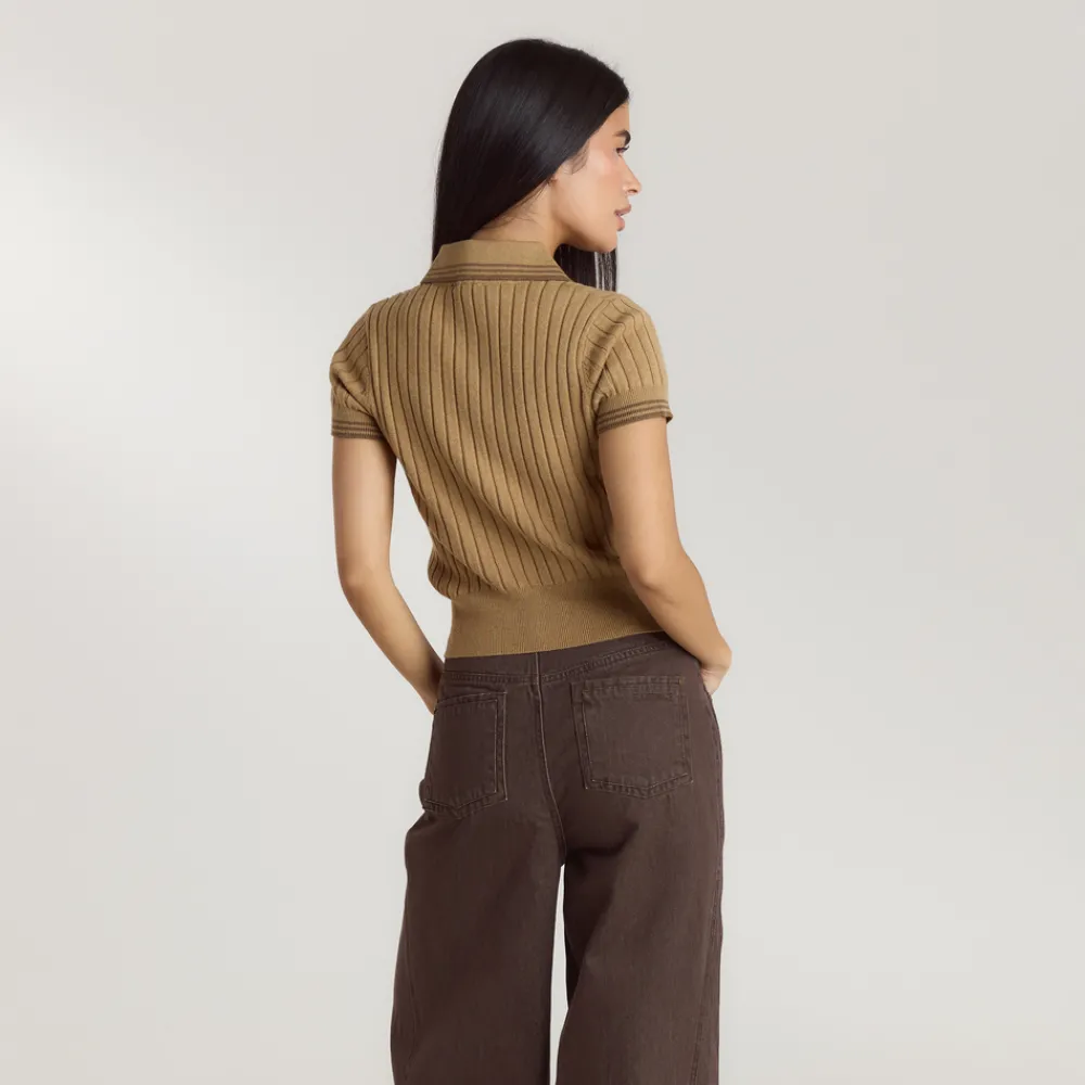 Online Gestricktes Polo-Top - Strickwaren