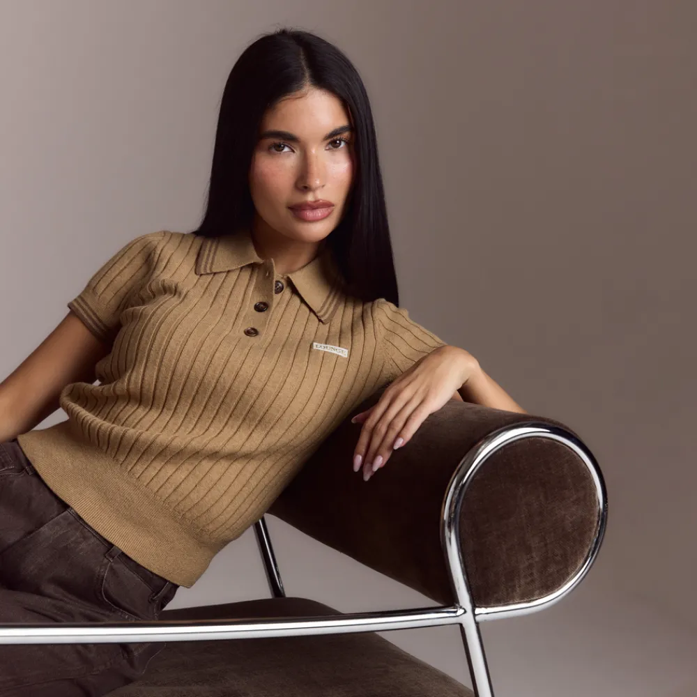 Online Gestricktes Polo-Top - Strickwaren