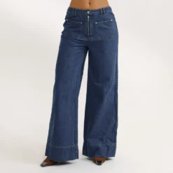 Outlet Hochtaillierte Jeans mit Weitem Bein - Hosen