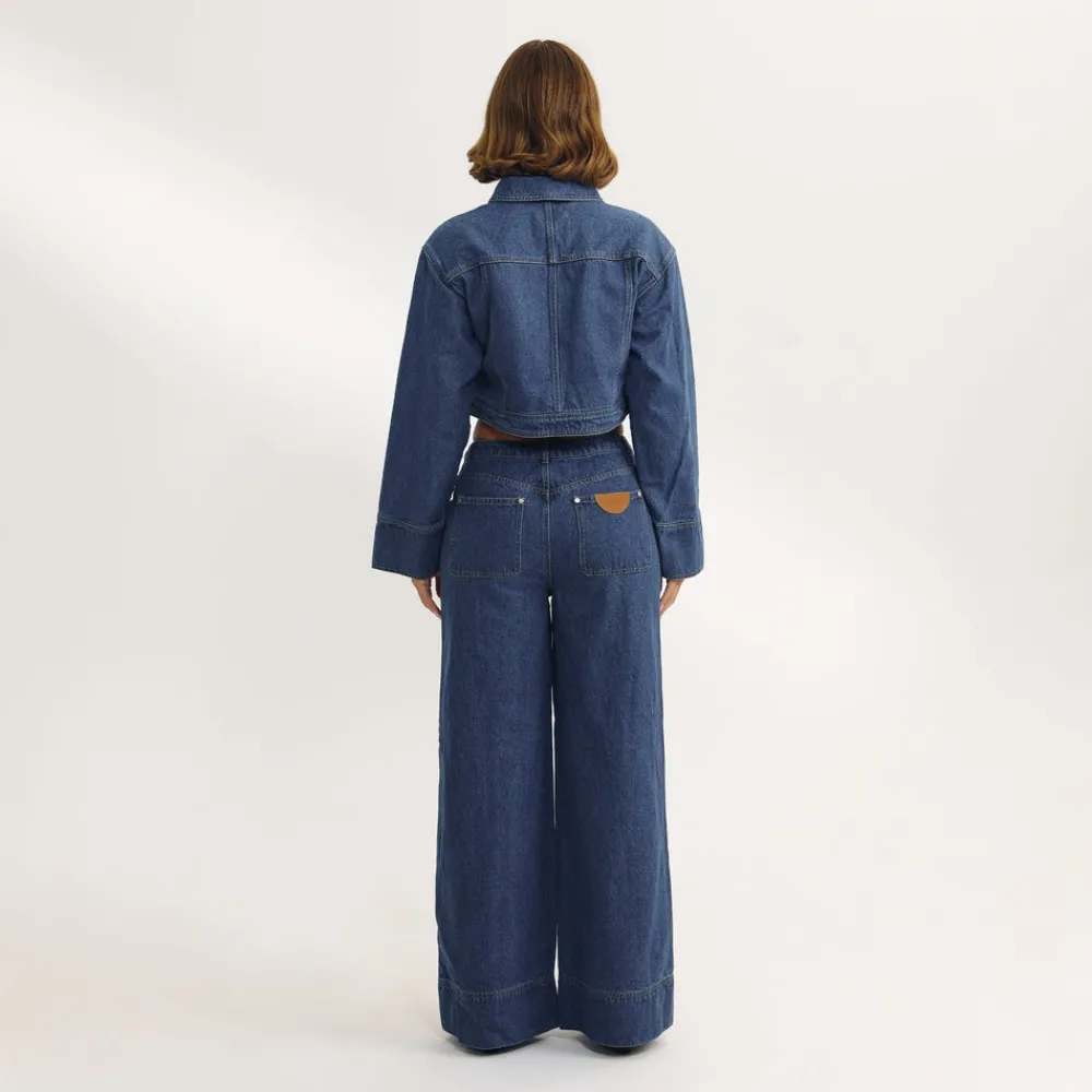 Outlet Hochtaillierte Jeans mit Weitem Bein - Hosen