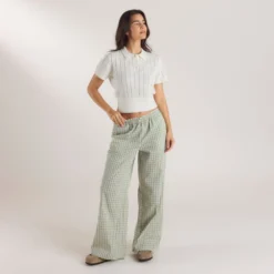 Sale Karierte Baumwollhose - Hosen