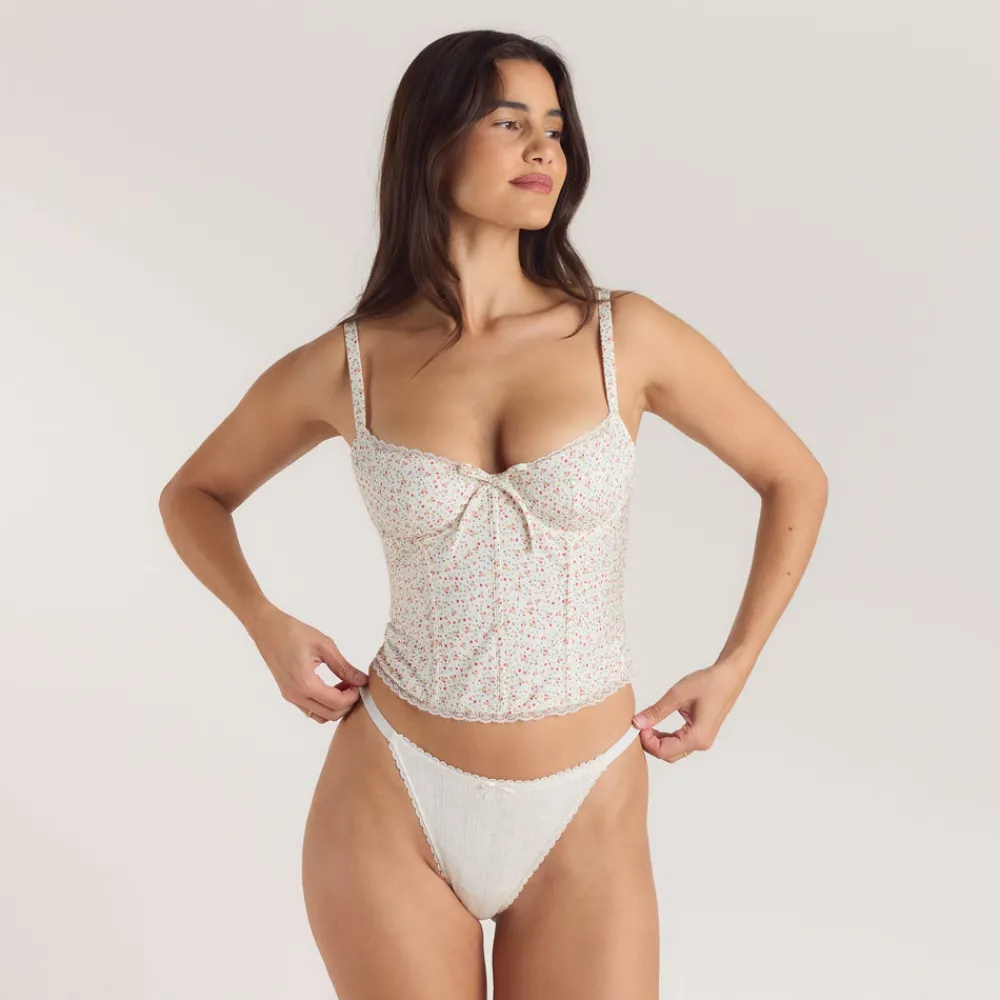 Clearance Korsetttop mit Spitzenbesatz - T-Shirts Und Oberteile