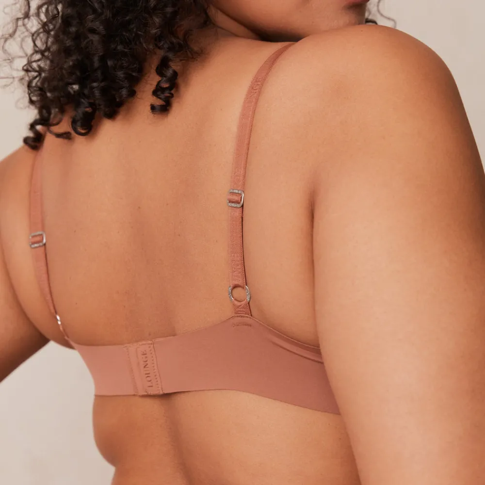 Clearance Light Bügelloser Plunge T-shirt BH und String/Slip Set - Ohne Bügel|T-Shirt BHs