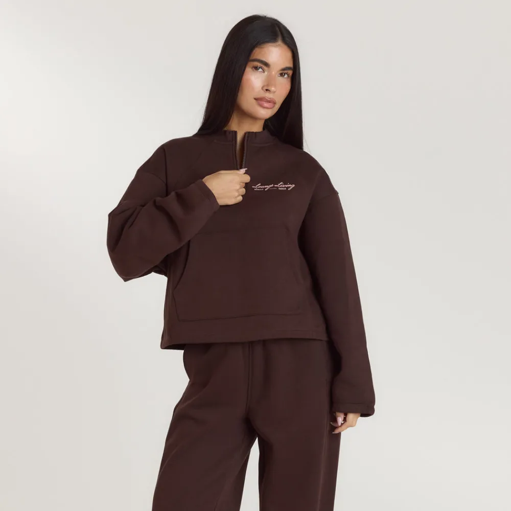 New Lounge Living Pullover mit Viertel-Zip - Hoodies Und Sweatshirts