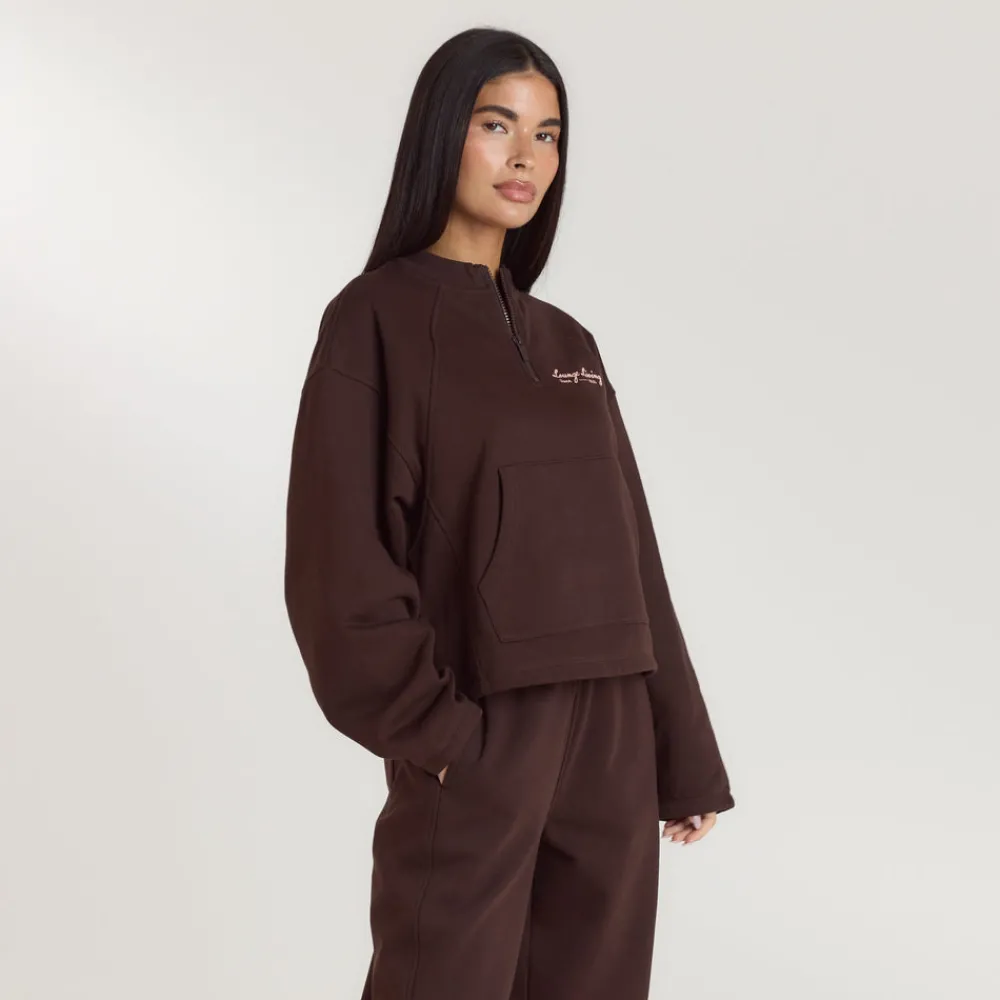 New Lounge Living Pullover mit Viertel-Zip - Hoodies Und Sweatshirts