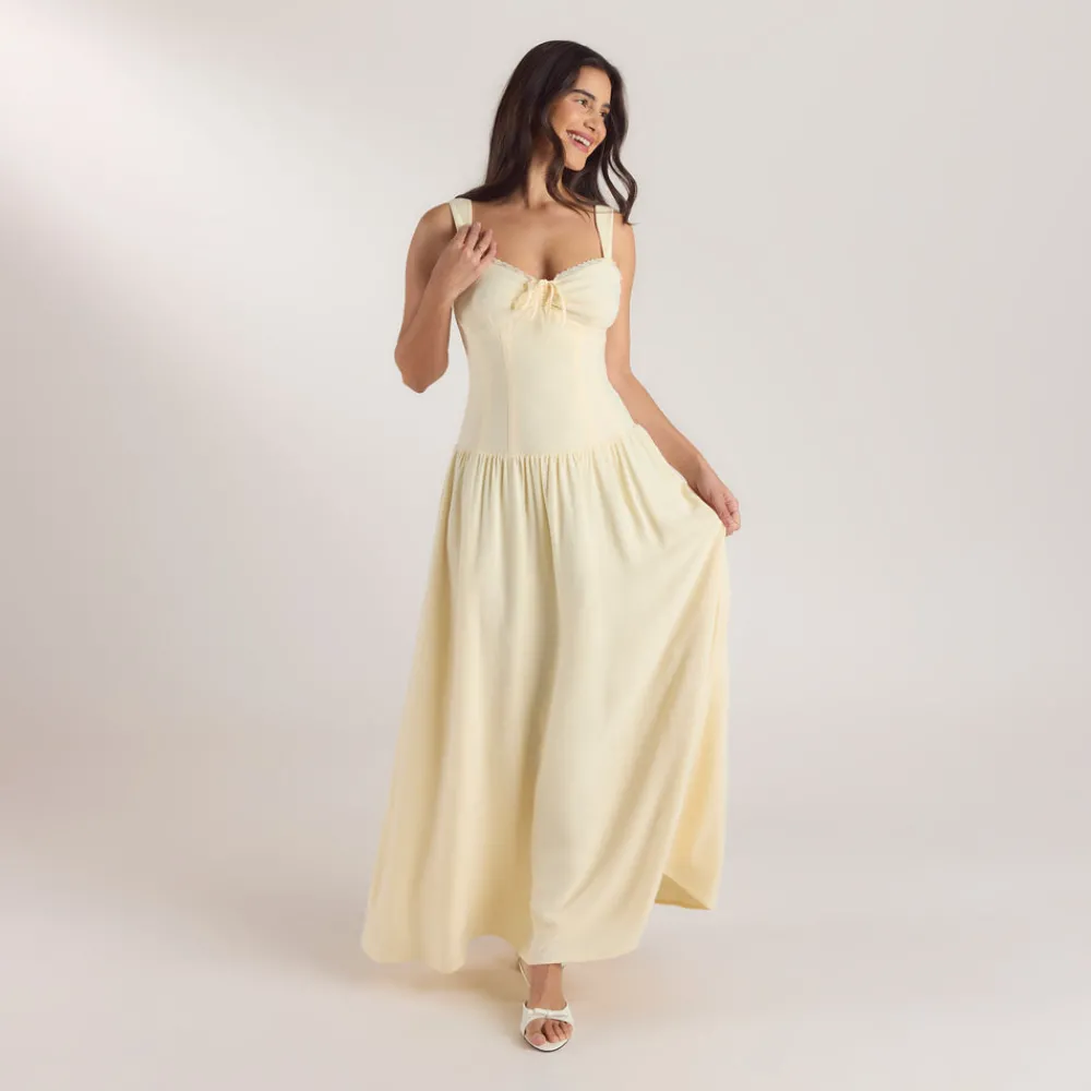 Outlet Maxikleid mit Niedriger Taille - Kleider Und Röcke