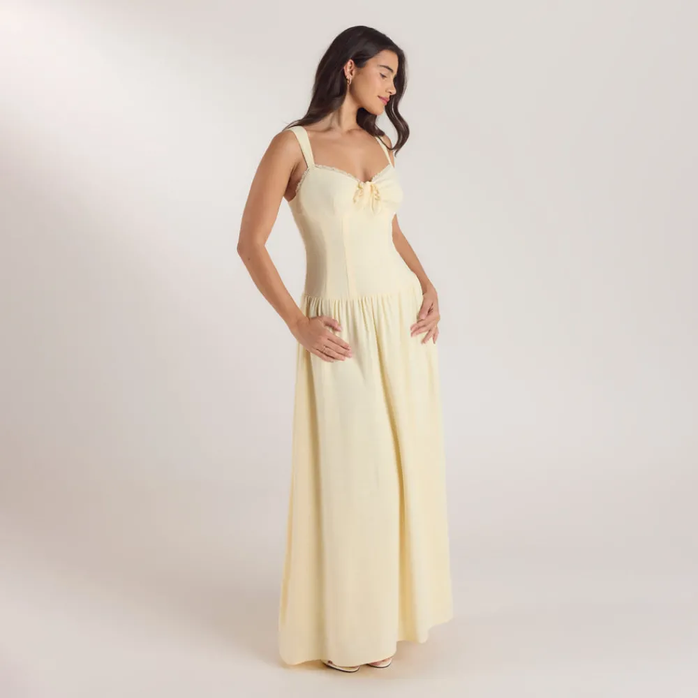 Outlet Maxikleid mit Niedriger Taille - Kleider Und Röcke