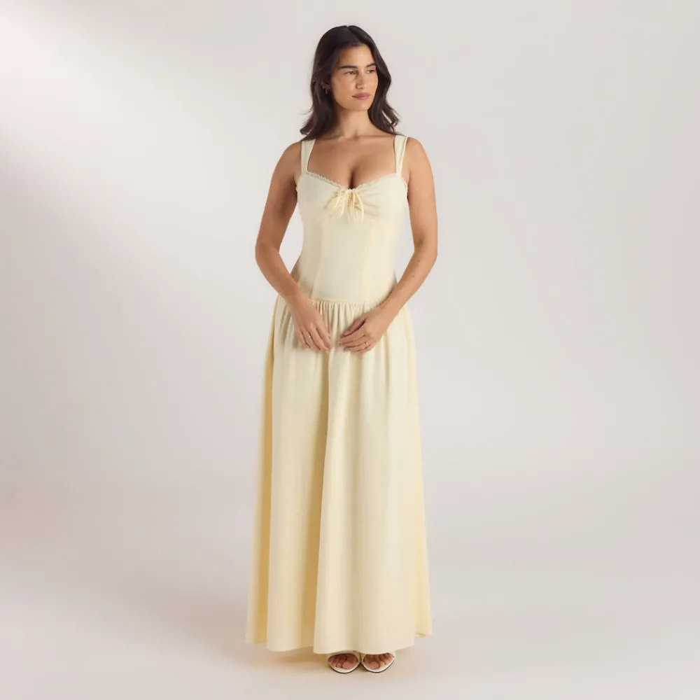 Outlet Maxikleid mit Niedriger Taille - Kleider Und Röcke