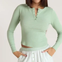 Best Mistletoe Henley Pyjamahemd - Pyjamas Sets|Pyjama-Oberteile