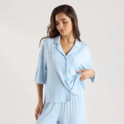 Discount Modal Pyjama-Shirt mit kurzen Ärmeln - Pyjamas Sets|Pyjama-Oberteile
