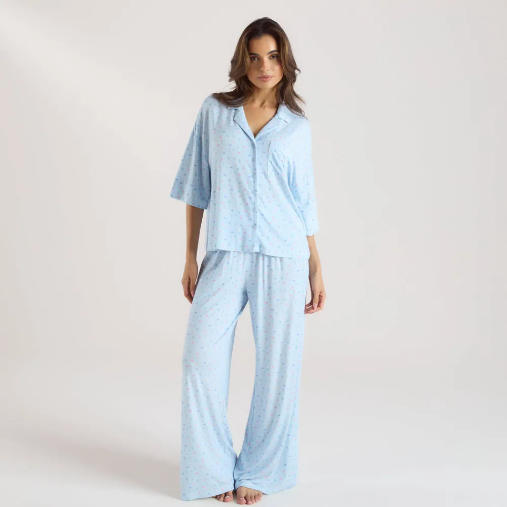 Discount Modal Pyjama-Shirt mit kurzen Ärmeln - Pyjamas Sets|Pyjama-Oberteile