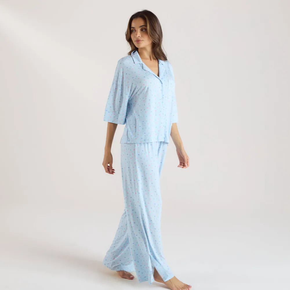 Discount Modal Pyjama-Shirt mit kurzen Ärmeln - Pyjamas Sets|Pyjama-Oberteile