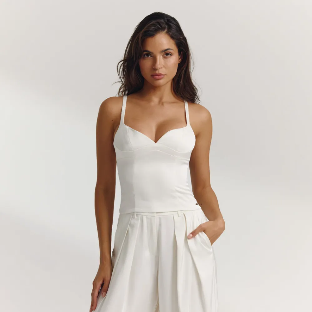 New Strukturiertes Satin-Oberteil - T-Shirts Und Oberteile