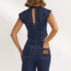 Clearance Tailliertes Denim-Oberteil - T-Shirts Und Oberteile