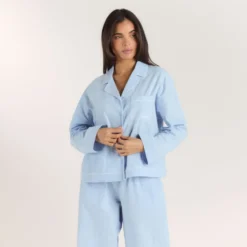 Clearance Texturiertes Pyjamahemd aus Baumwoll - Pyjamas Sets|Pyjama-Oberteile