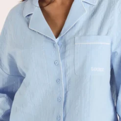 Clearance Texturiertes Pyjamahemd aus Baumwoll - Pyjamas Sets|Pyjama-Oberteile