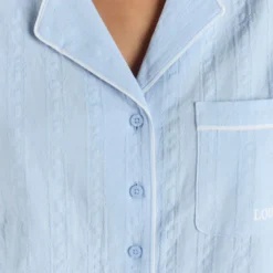 Clearance Texturiertes Pyjamahemd aus Baumwoll - Pyjamas Sets|Pyjama-Oberteile