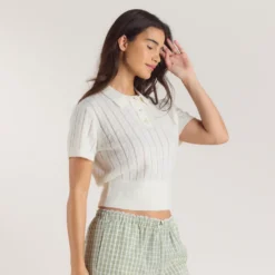 Outlet Transparentes Strick-Polo - Strickwaren