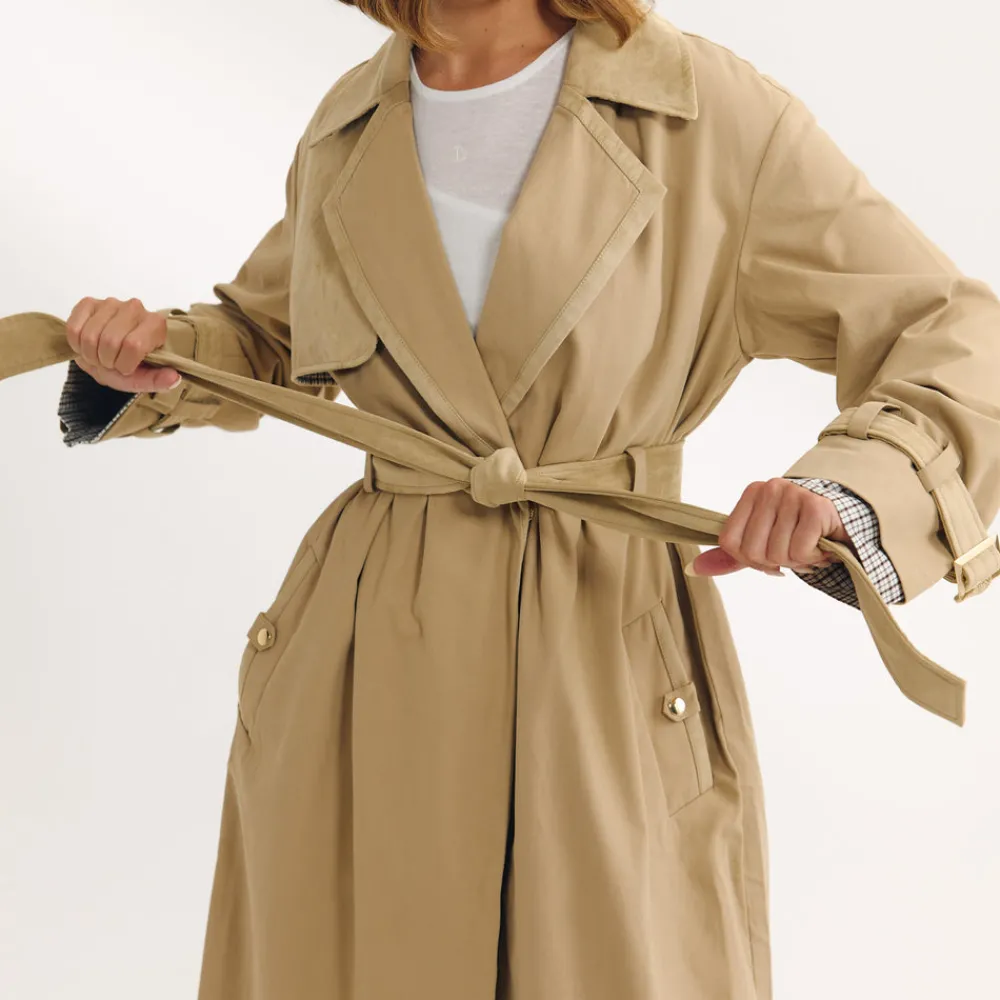 Best Trenchcoat mit Wildlederbesatz - Jacken