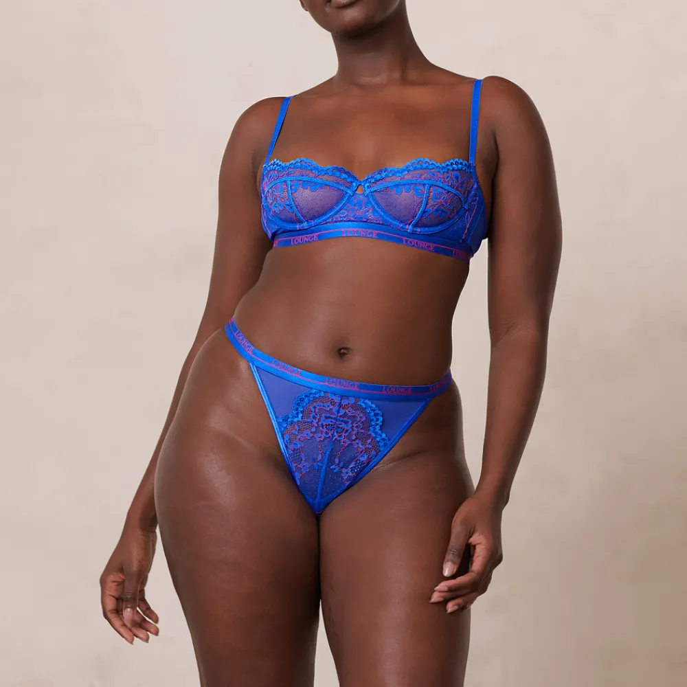 Online Zweifarbiges Blossom Balcony BH und String Set - Mit Bügel|Balcony